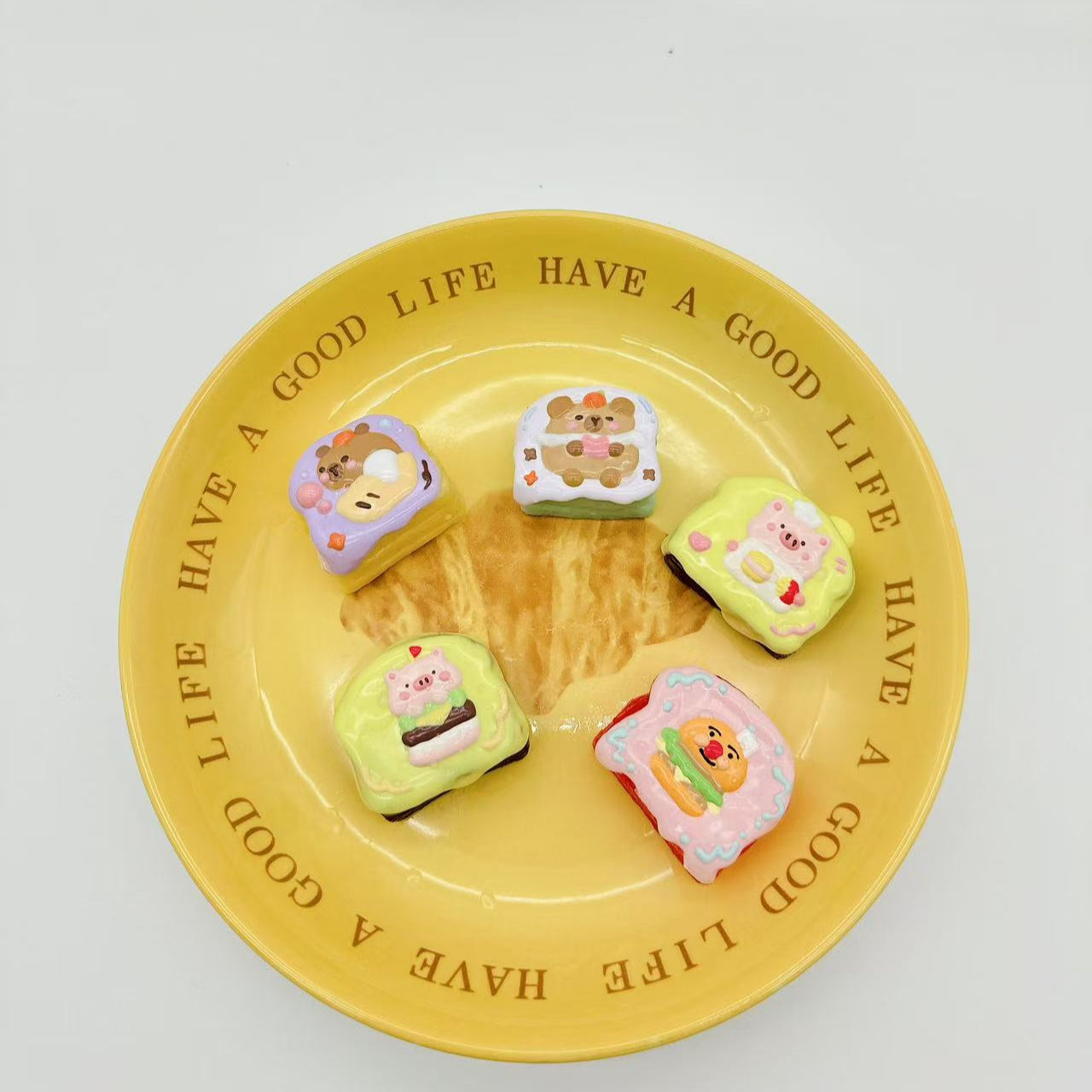 Hand Painted Toast Taba Squishy
