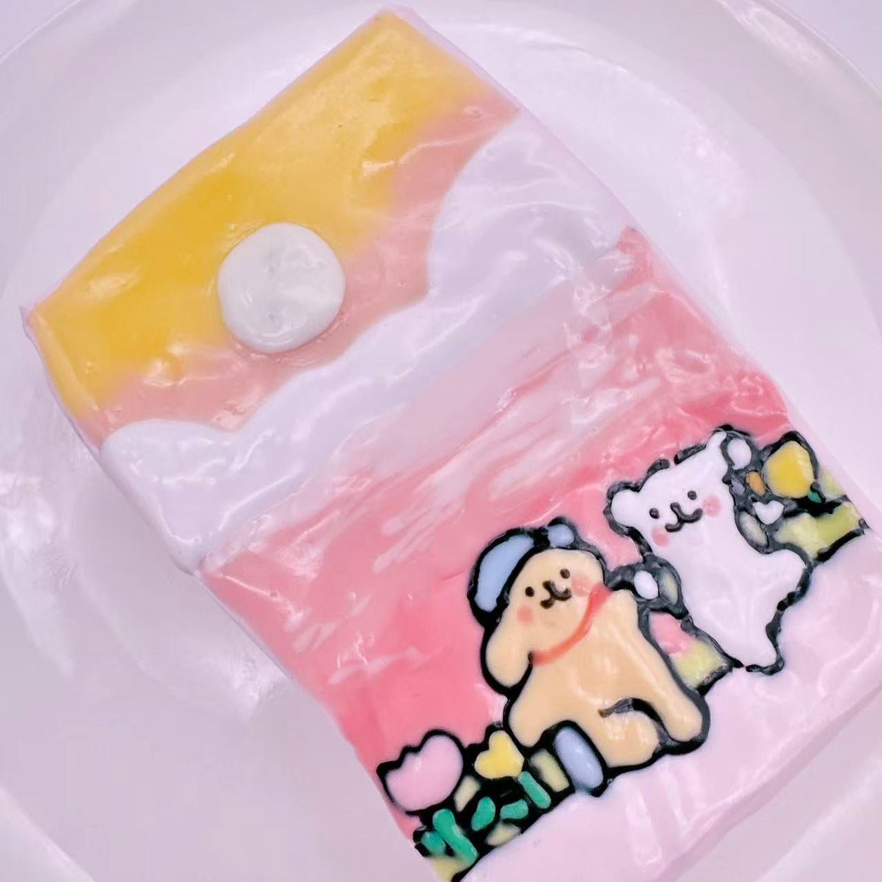 Glowing Sunset Maltese Taba Squishy((With light-up Squishy)