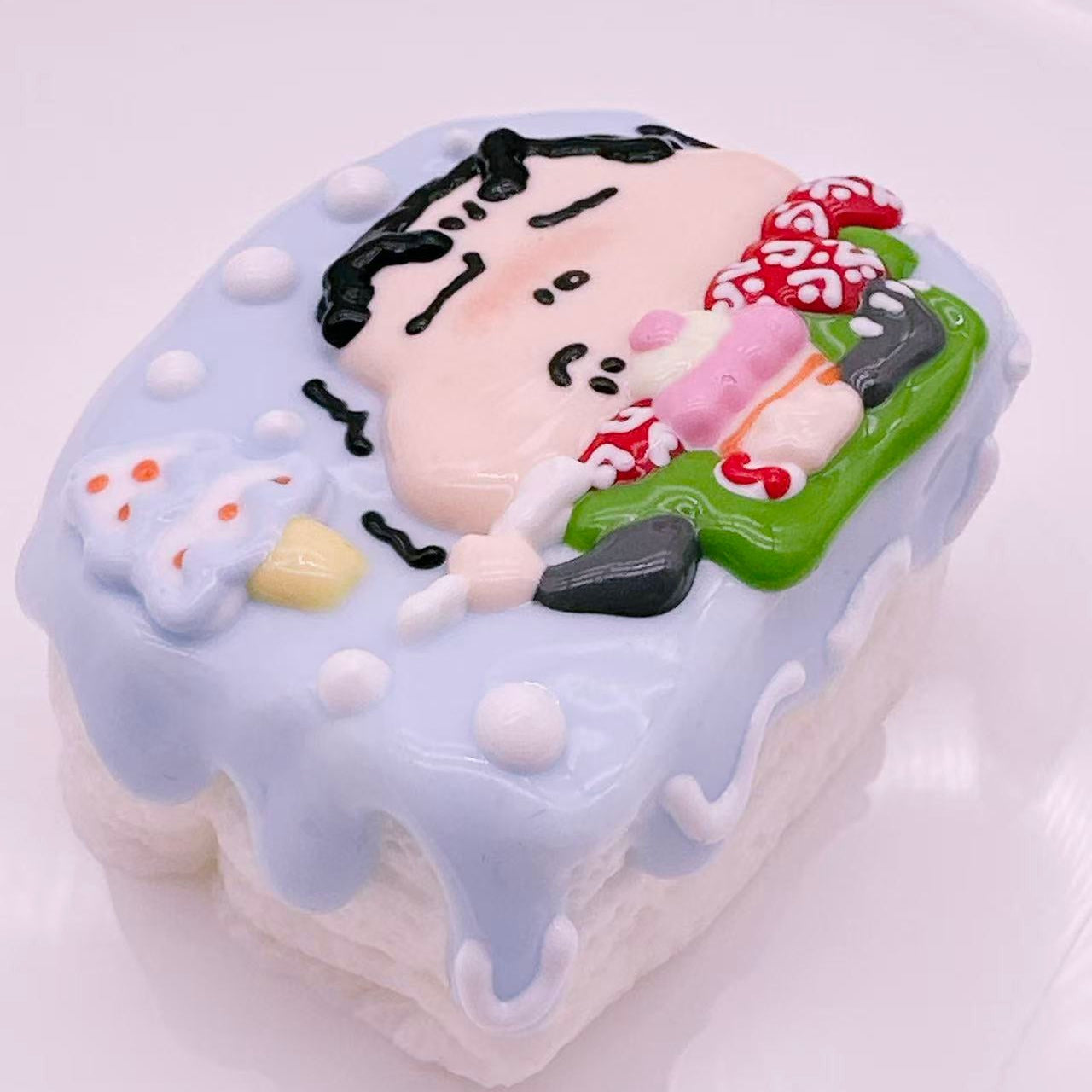 Hand Painted Shin Chan Toast Taba Squishy Series