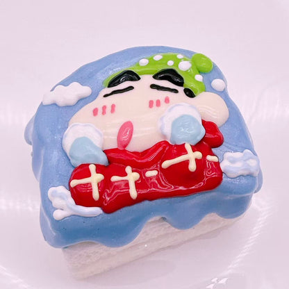 Hand Painted Shin Chan Toast Taba Squishy Series