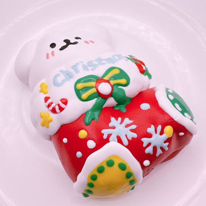 Hand-Painted Maltese Christmas Stocking Taba Squishy