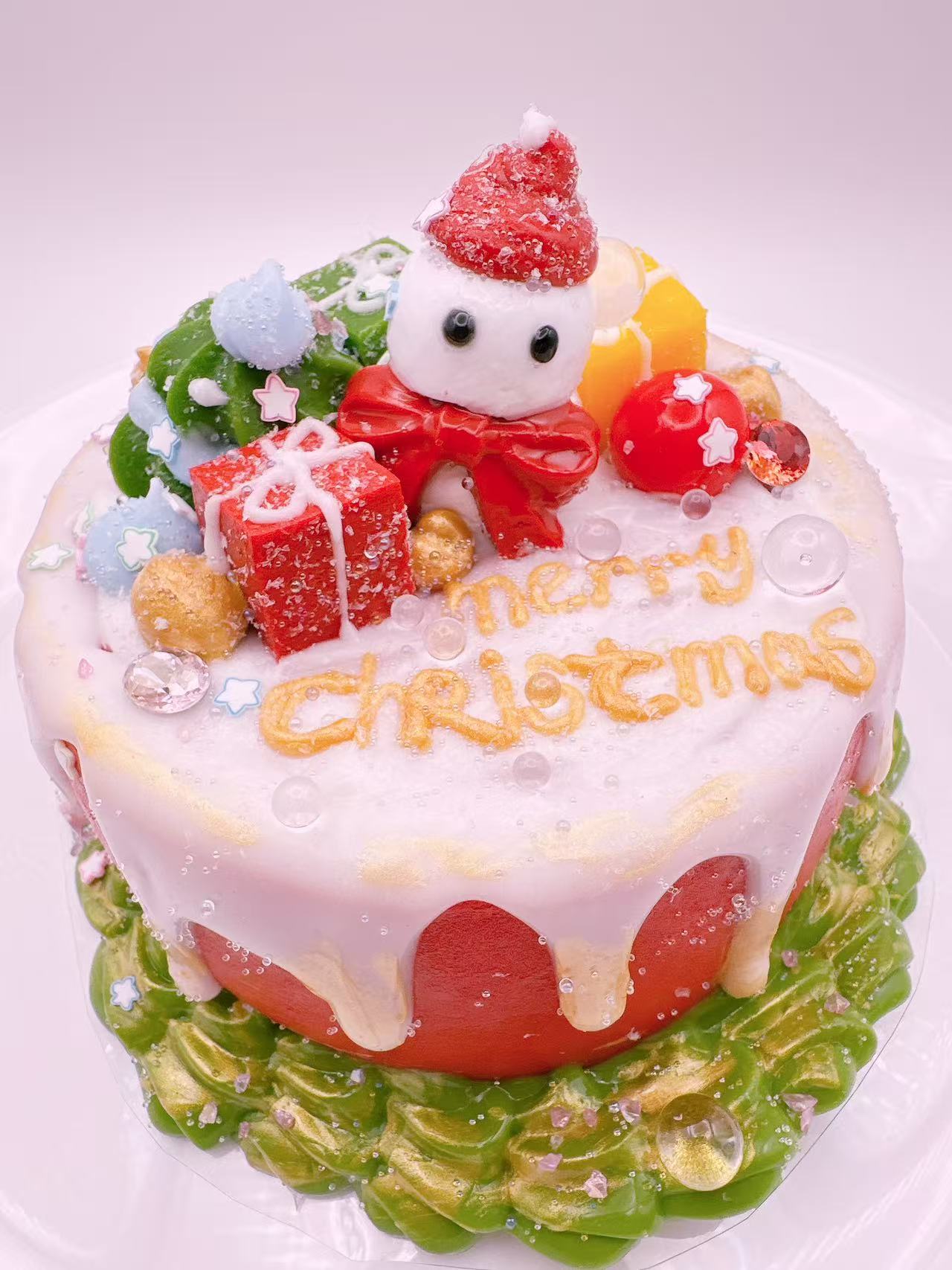 Merry Berry Snowman Christmas Deluxe Cake Taba Squishy