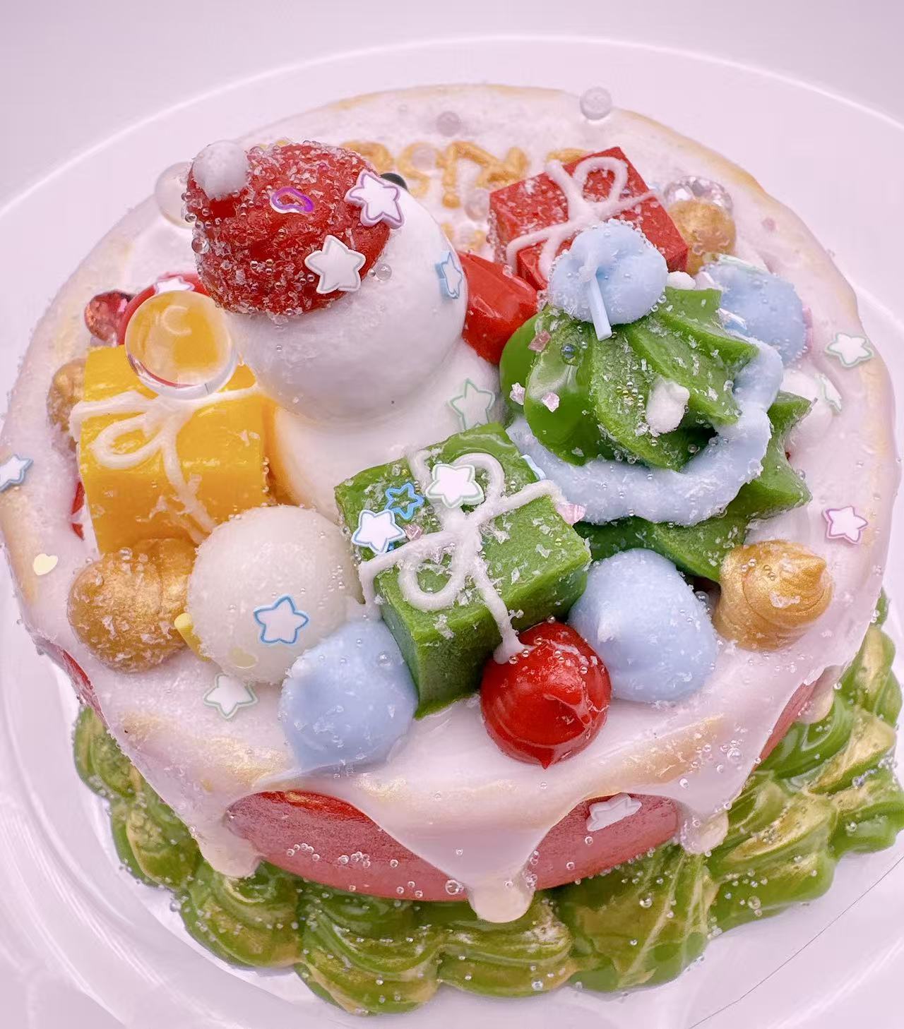 Merry Berry Snowman Christmas Deluxe Cake Taba Squishy