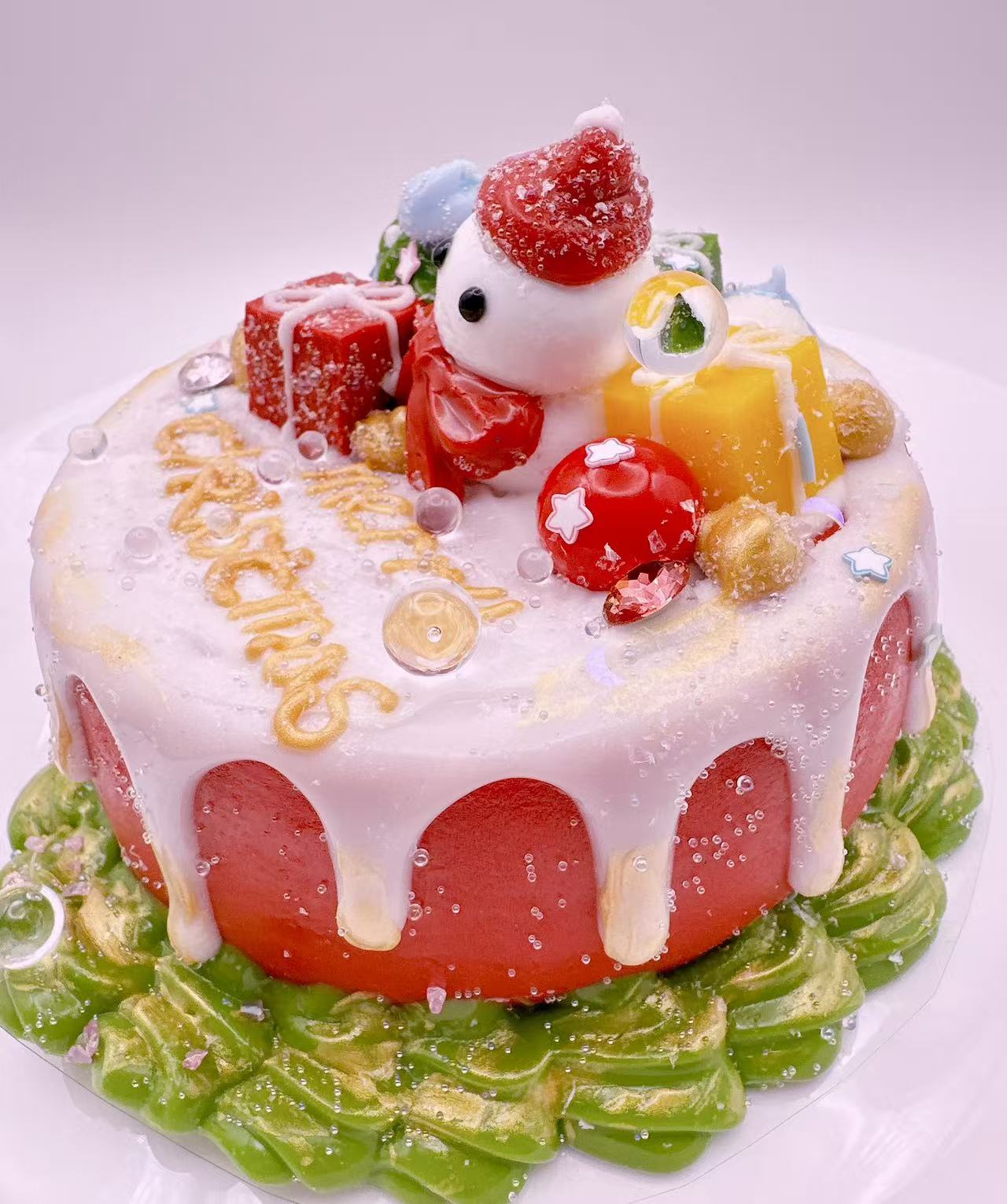 Merry Berry Snowman Christmas Deluxe Cake Taba Squishy