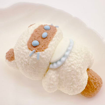 Siamese Cat Taba Squishy toy, cute handmade slow rising squishy shaped like fluffy cream cat, stress relief toy for kawaii collectors and gift