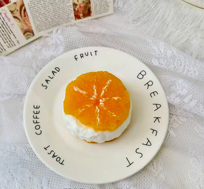 Citrus Cream Taba Squishy – handmade orange fruit squishy with creamy filling, slow-rising stress relief toy, kawaii collectible