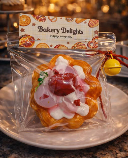 Handmade cherry lychee cream tart taba squishy with glossy silicone texture, golden tart base, soft cream swirl and realistic fruit details, luxury dessert style stress relief toyHandmade cherry lychee cream tart taba squishy with glossy silicone texture, golden tart base, soft cream swirl and realistic fruit details, luxury dessert style stress relief toy