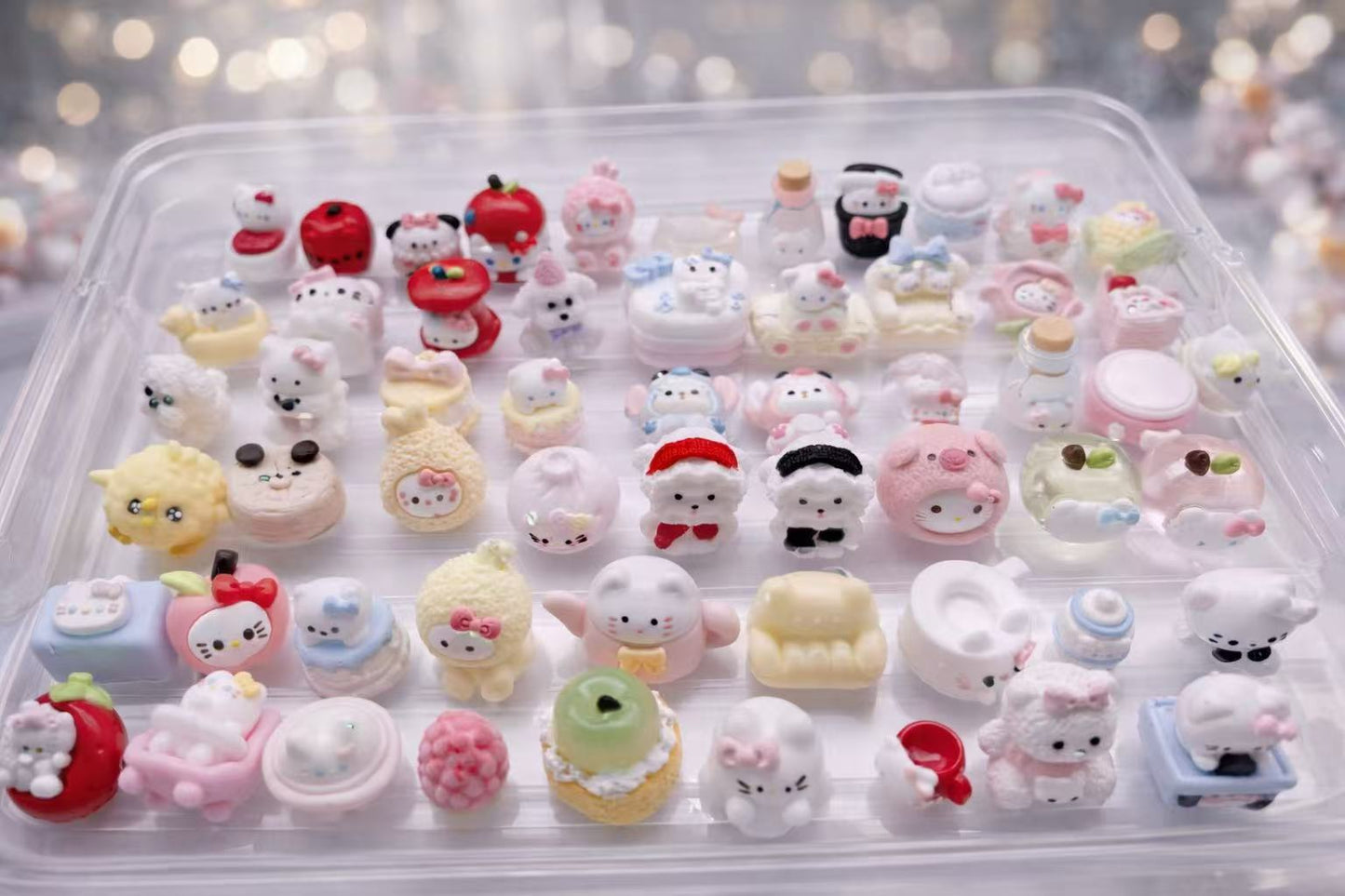 Individual Luxe Mini Taba Squishy designs laid out on a clean background, highlighting handmade details and textures