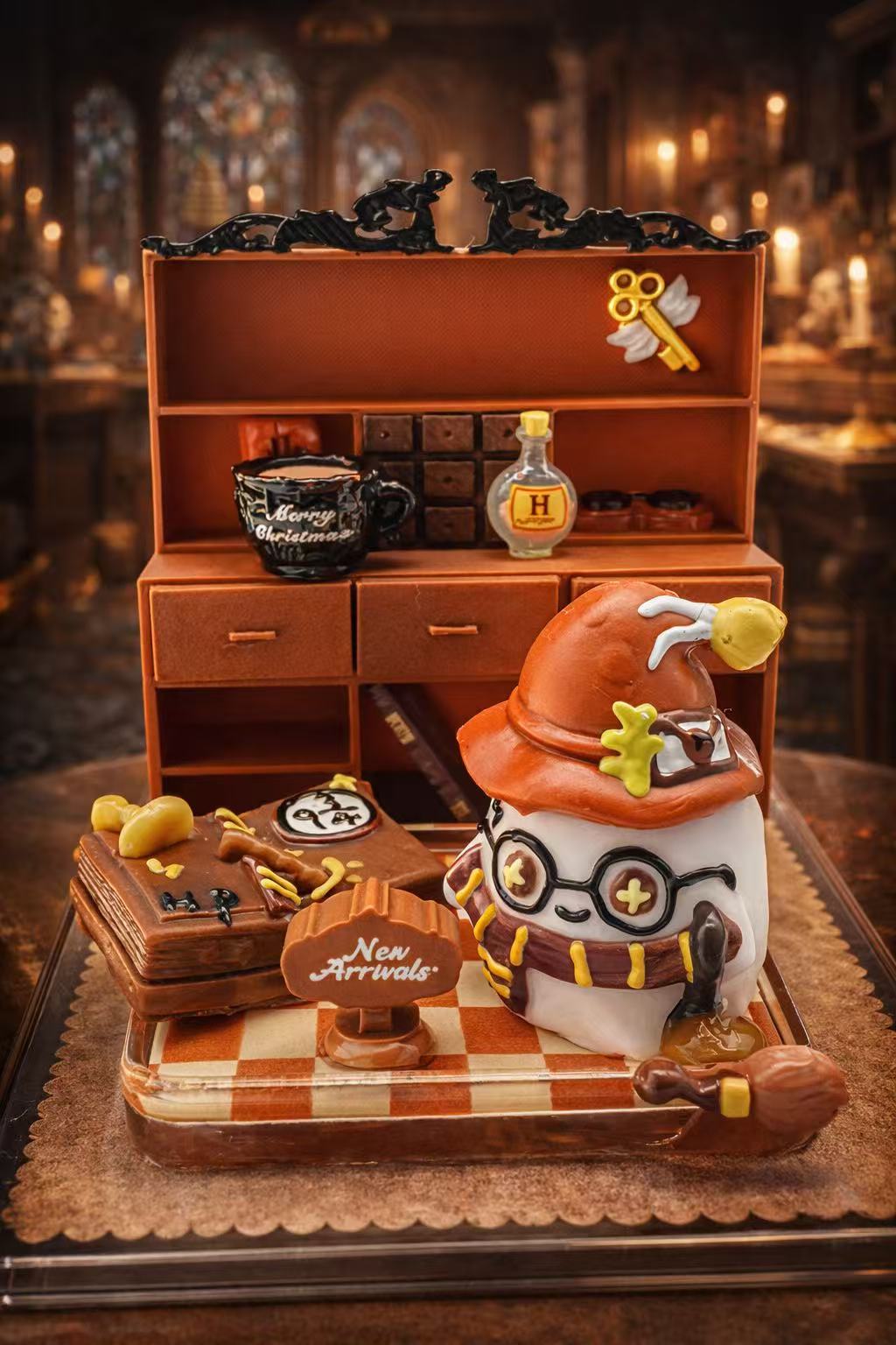 Magic academy themed taba squishy wizard study diorama with desk books and miniature accessories
