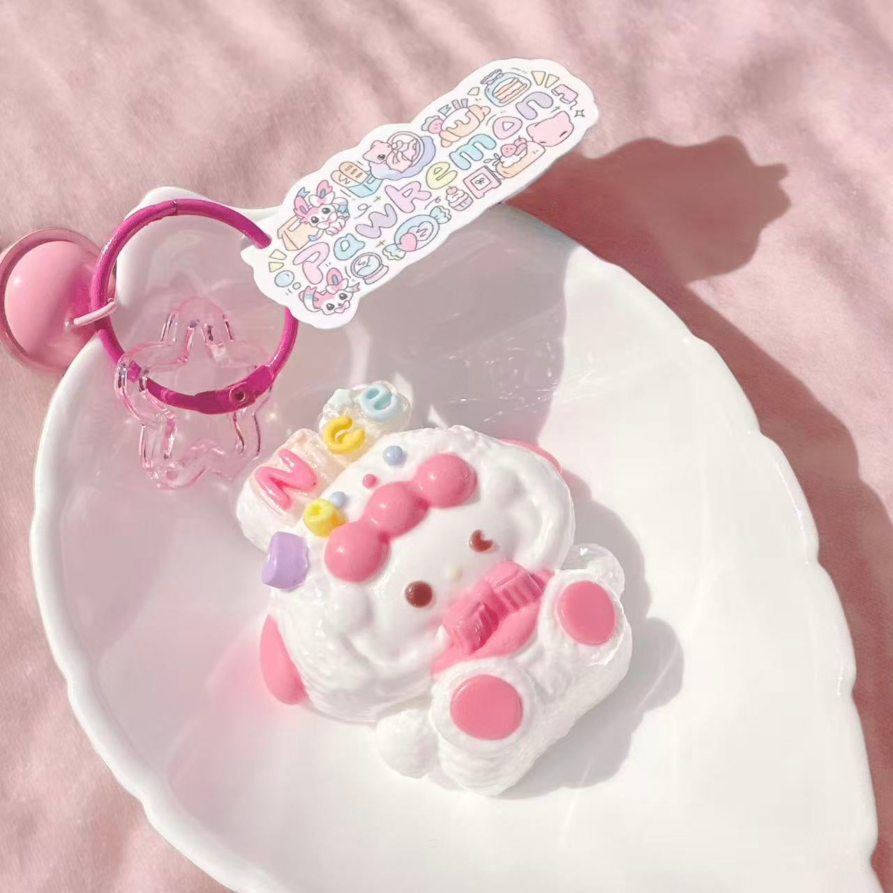 Sanrio Piano Taba Squishy with pastel colors, kawaii slow rise stress relief toy for collectors.